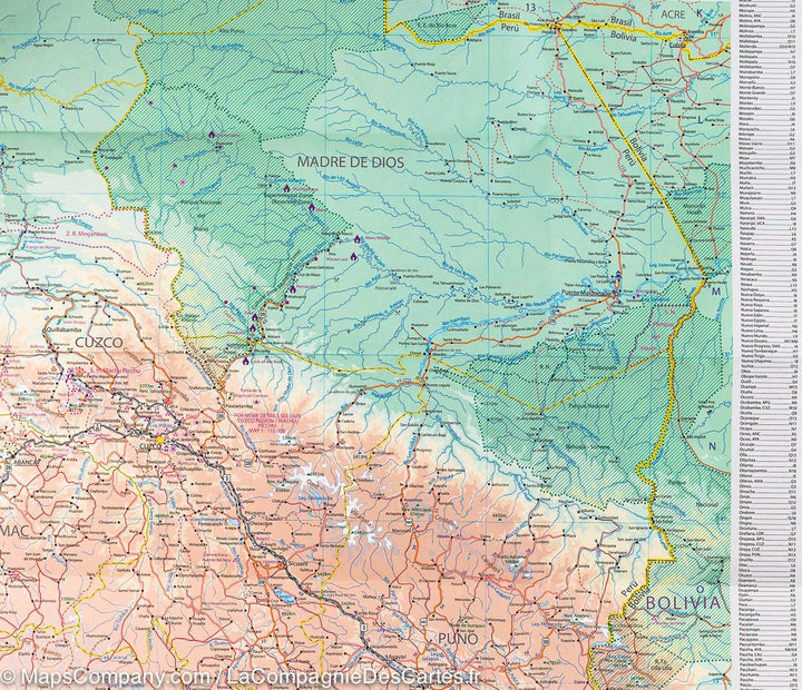 Plan de Lima & Carte du centre du Pérou | ITM carte pliée ITM 