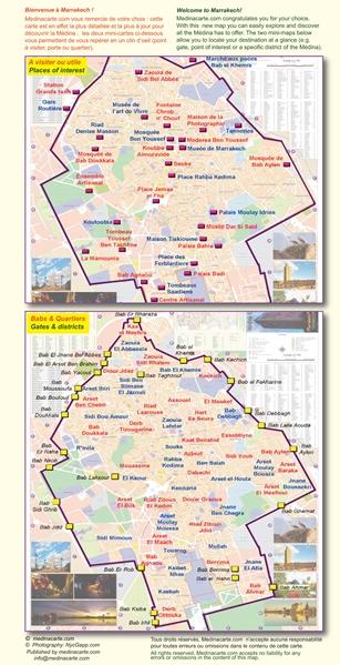 Plan de poche - Medina de Marrakech plan de ville MédinaCarte