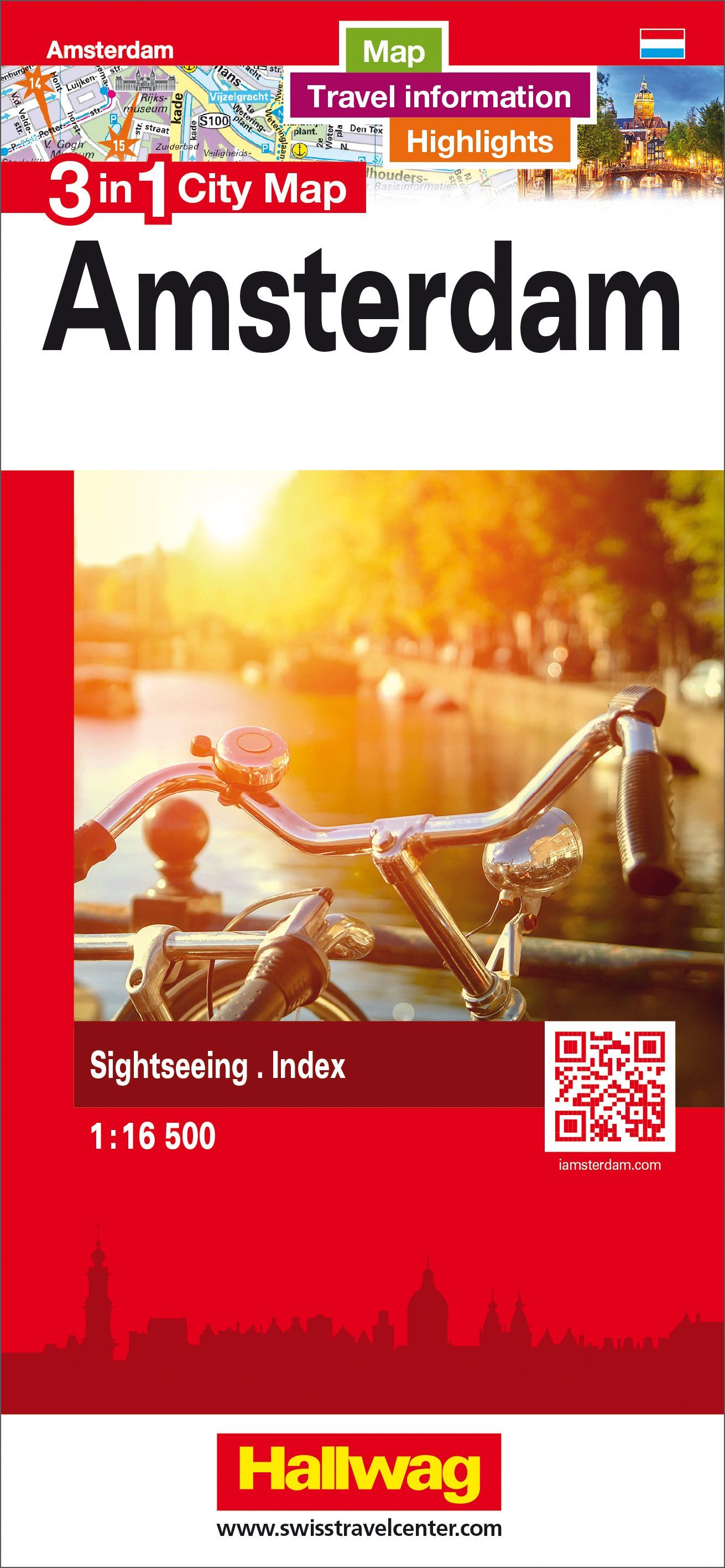 Plan de ville - Amsterdam | Hallwag - 3 in 1 City maps plan de ville Hallwag Default Title