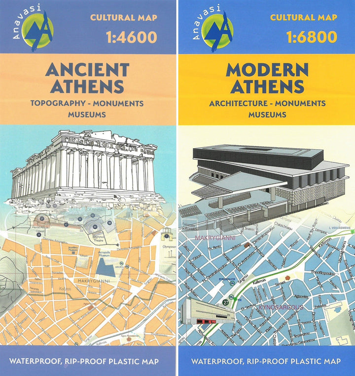 Plan de ville - Athènes, carte culturelle | Anavasi carte pliée Anavasi 