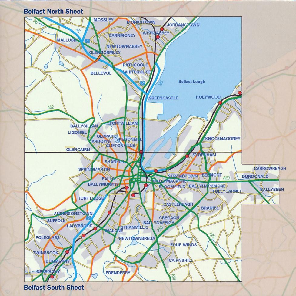 Plan de ville - Belfast (Irlande du Nord) | Ordnance Survey carte pliée Ordnance Survey Ireland 