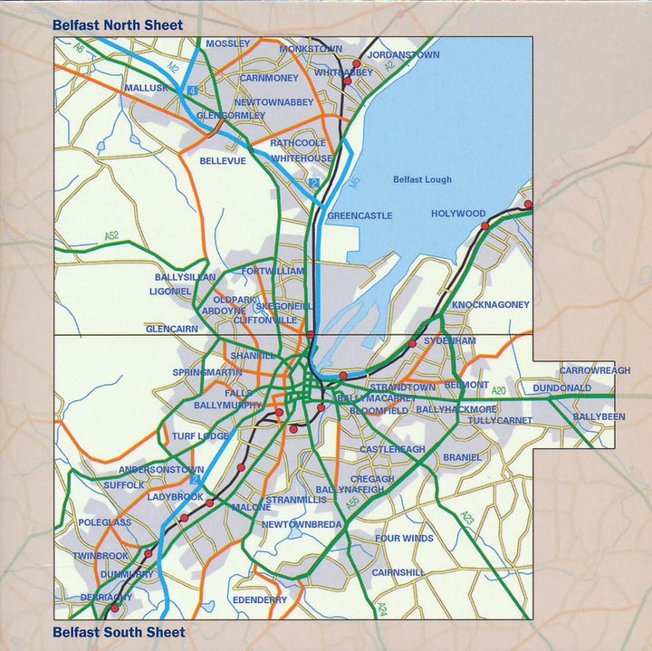 Plan de ville - Belfast (Irlande du Nord) | Ordnance Survey carte pliée Ordnance Survey Ireland 