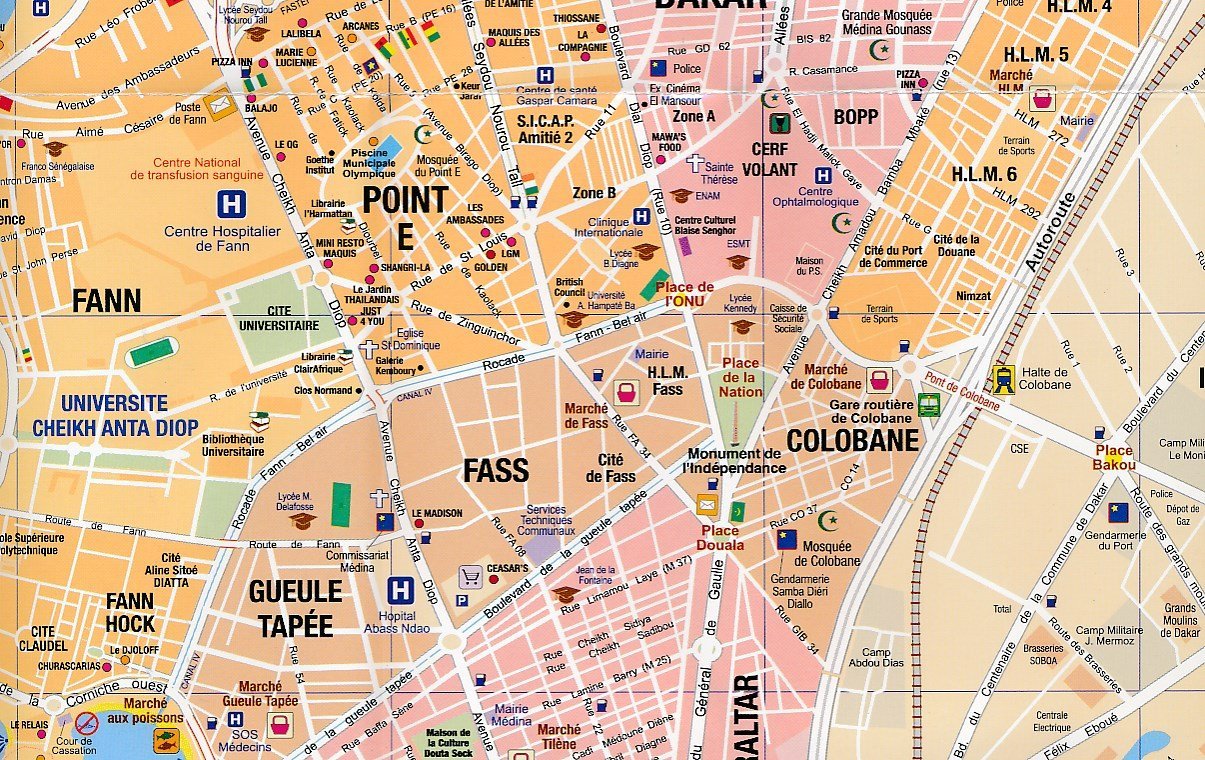 Plan de ville - Dakar & environs | Laure Kane plan de ville Laure Kane