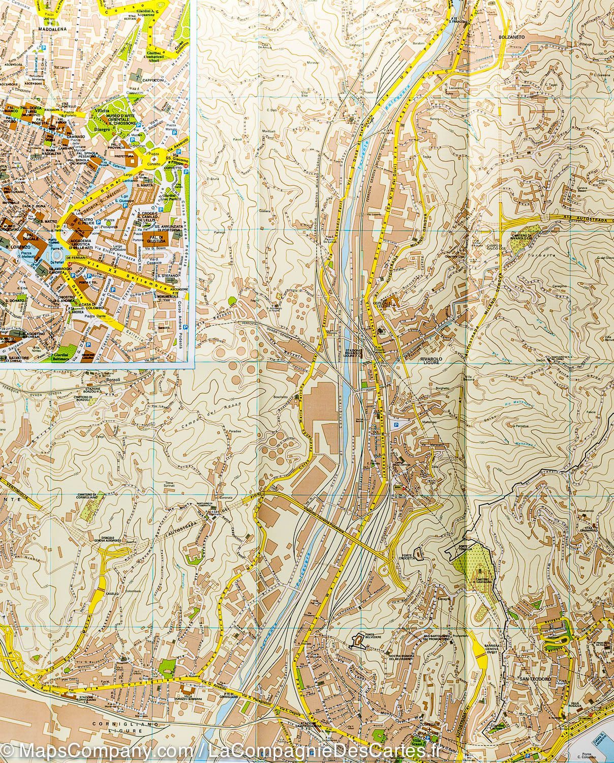 Plan de ville - Gênes (Italie) | Touring Club Italiano plan de ville Touring Club Italiano