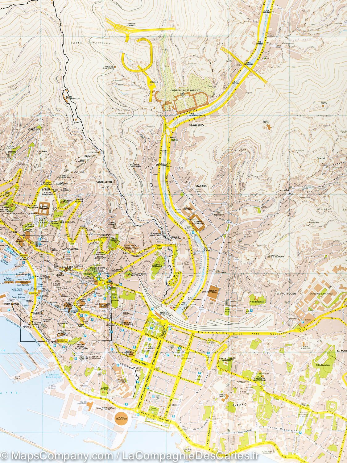 Plan de ville - Gênes (Italie) | Touring Club Italiano plan de ville Touring Club Italiano