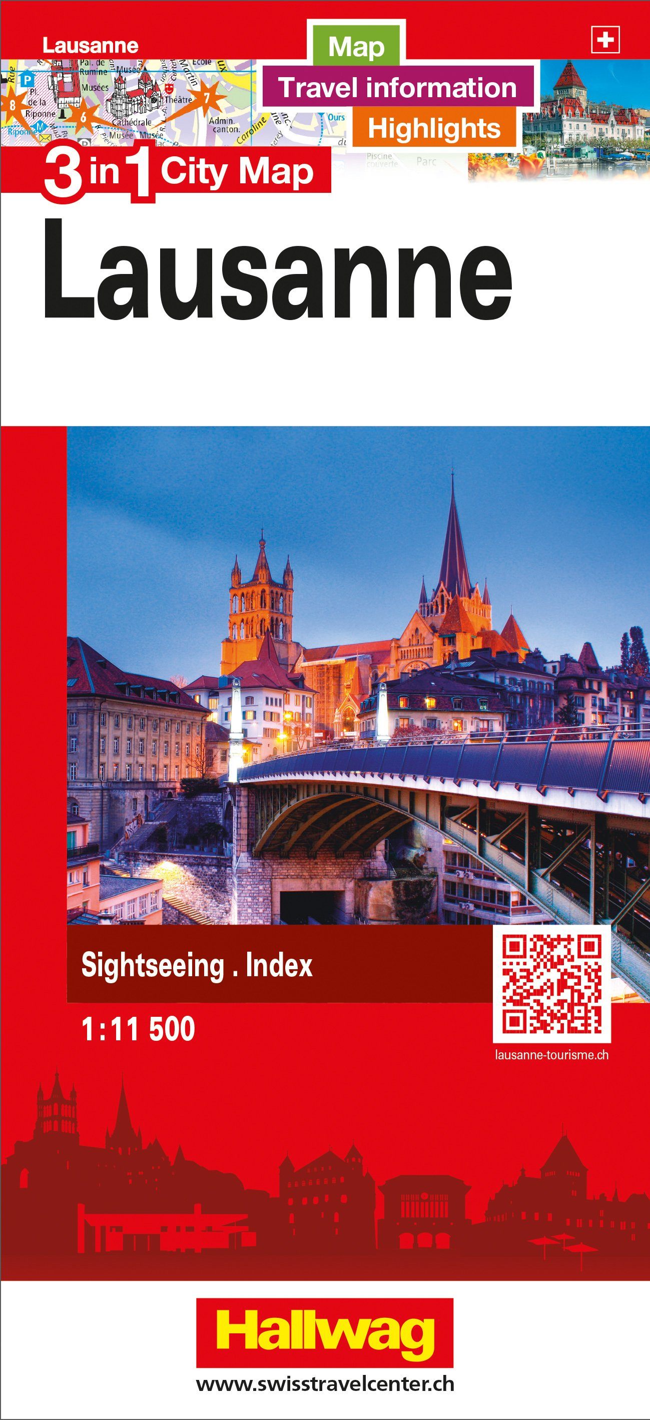 Plan de ville - Lausanne | Hallwag - 3 in 1 City maps plan de ville Hallwag Default Title