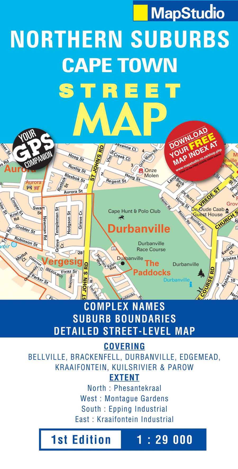 Plan de ville - Le Cap : les Banlieux du Nord | MapStudio carte pliée MapStudio 