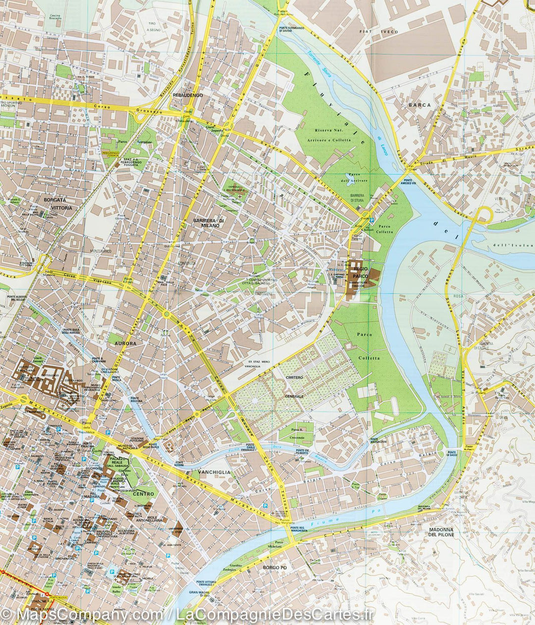 Plan de ville - Turin (Italie) | Touring Club Italiano carte pliée Touring 