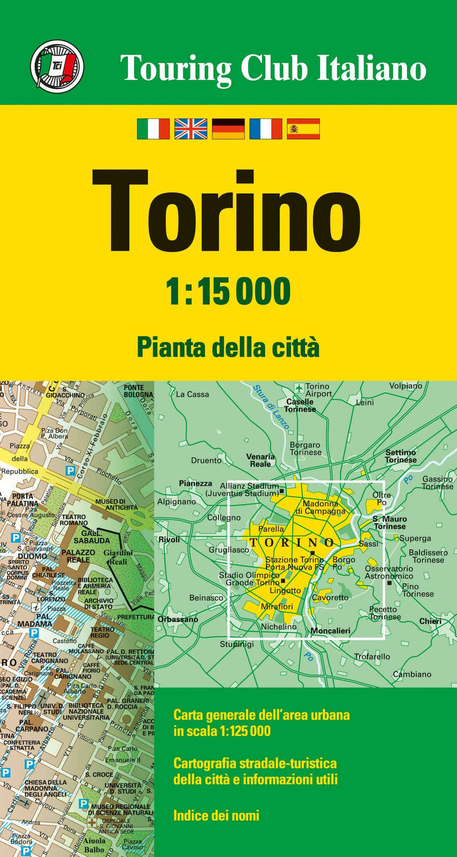 Plan de ville - Turin (Italie) | Touring Club Italiano carte pliée Touring 