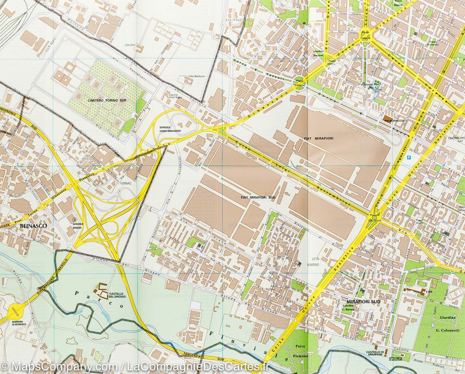 Plan de ville - Turin (Italie) | Touring Club Italiano plan de ville Touring Club Italiano