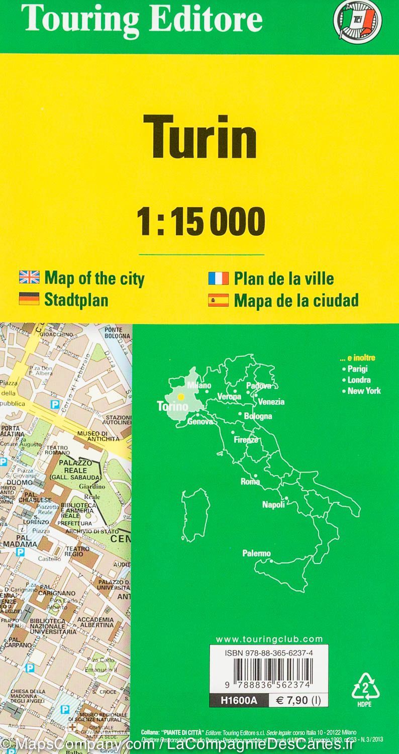 Plan de ville - Turin (Italie) | Touring Club Italiano plan de ville Touring Club Italiano
