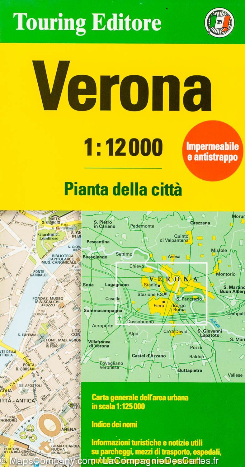 Plan de ville - Vérone (Italie) | Touring Club Italiano carte pliée Touring 
