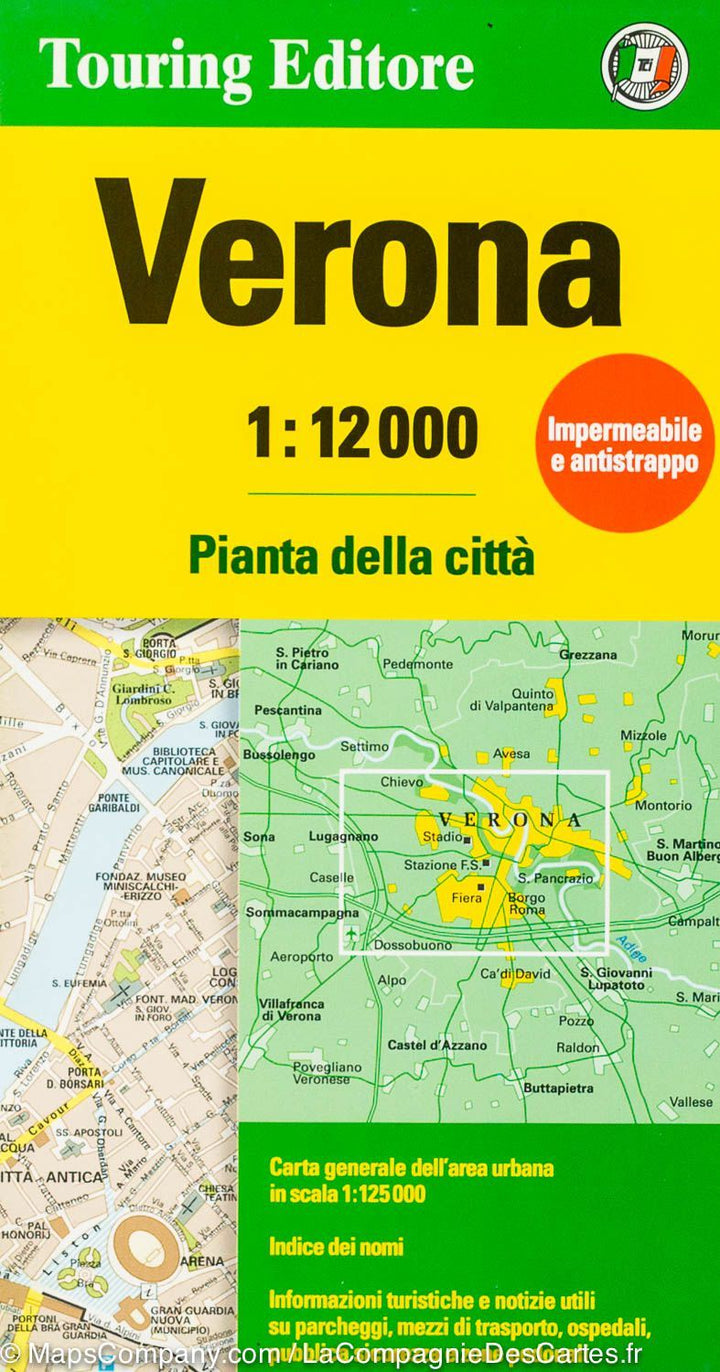Plan de ville - Vérone (Italie) | Touring Club Italiano carte pliée Touring 