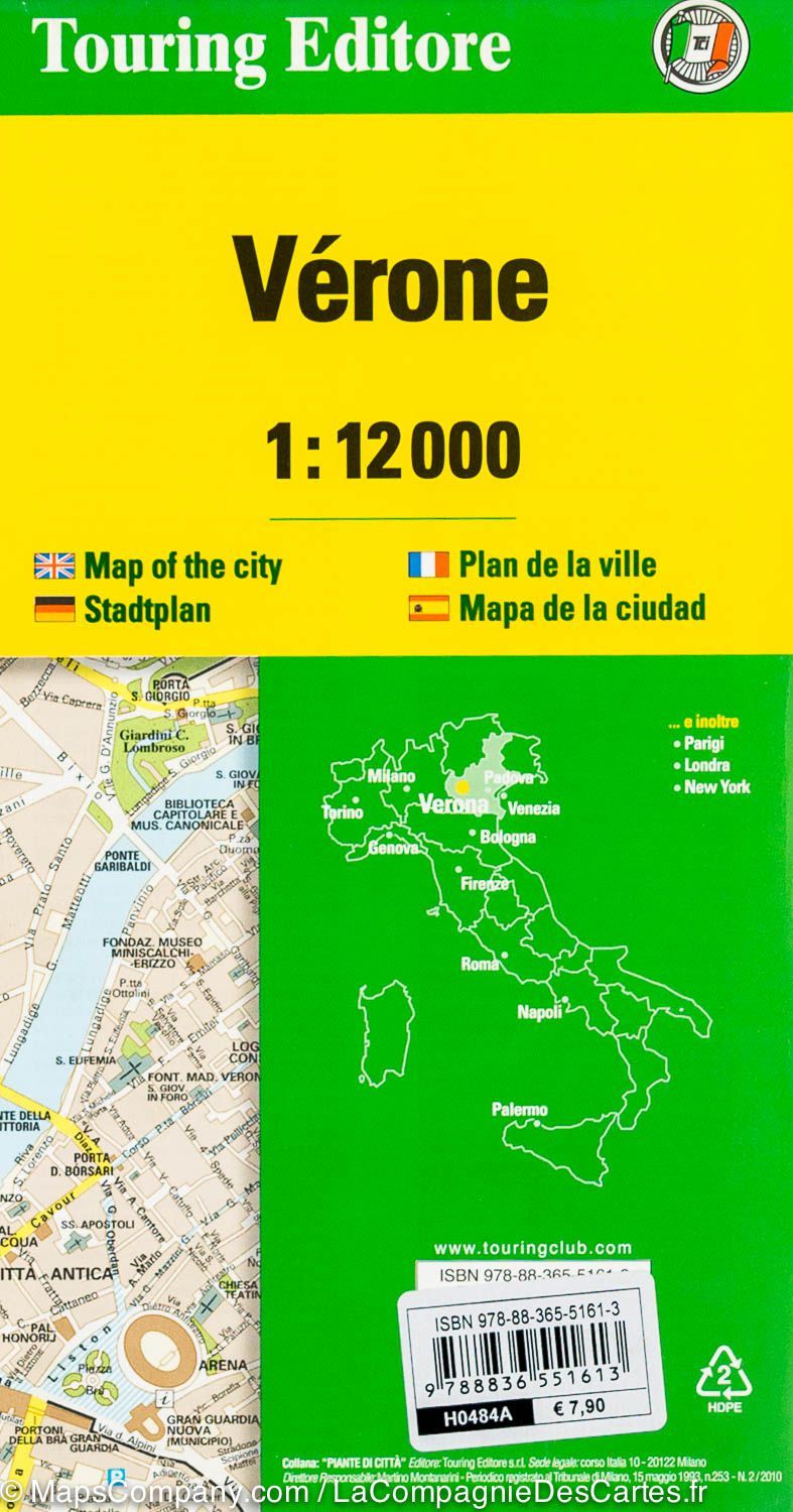 Plan de ville - Vérone (Italie) | Touring Club Italiano carte pliée Touring 