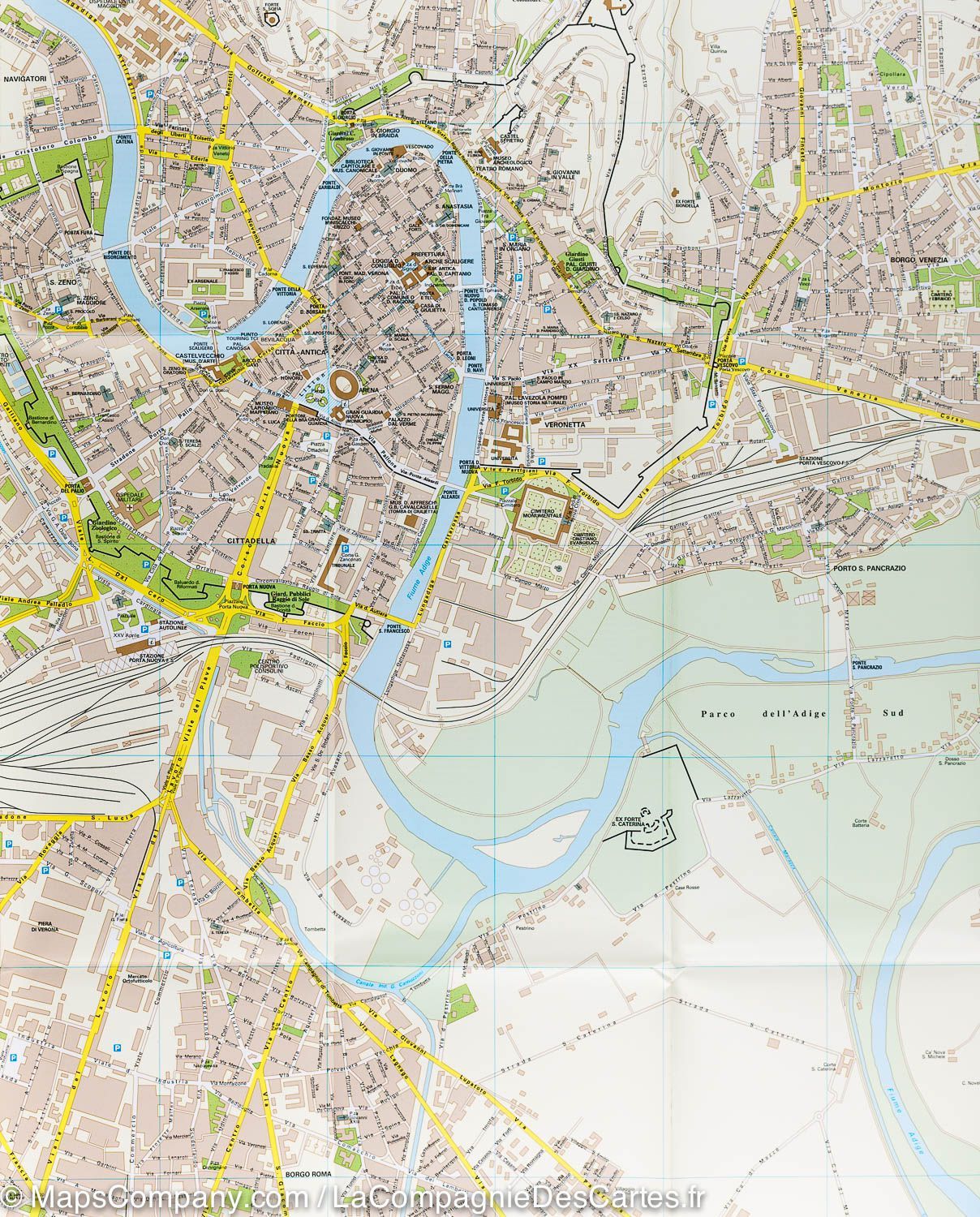 Plan de ville - Vérone (Italie) | Touring Club Italiano plan de ville Touring Club Italiano