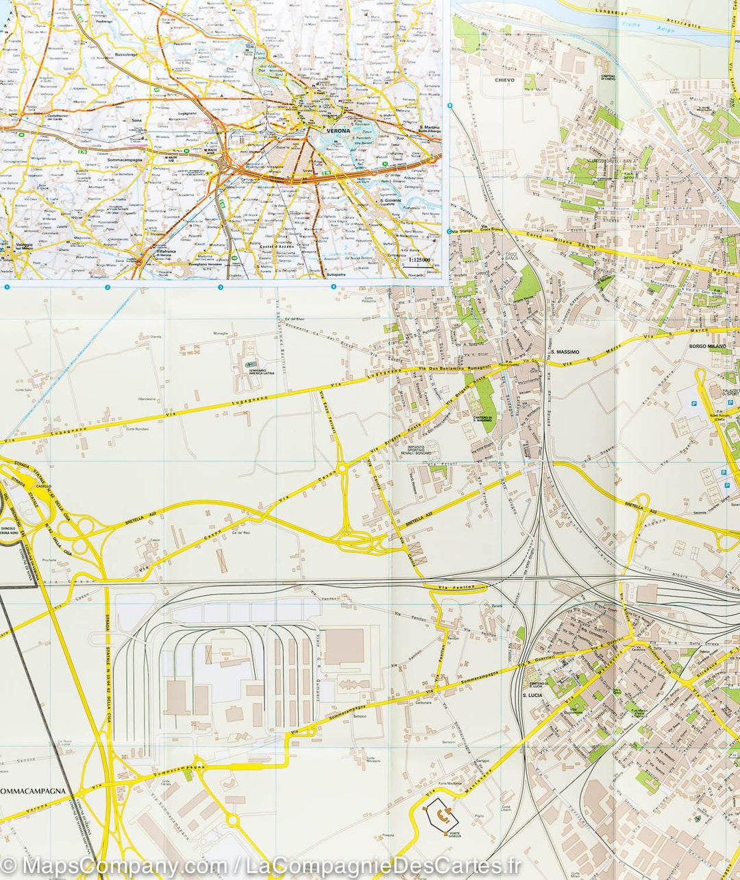 Plan de ville - Vérone (Italie) | Touring Club Italiano carte pliée Touring 