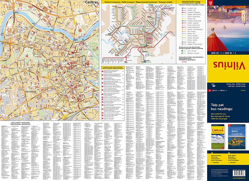 Plan de ville - Vilnius (Lituanie) | Jana Seta carte pliée Jana Seta 