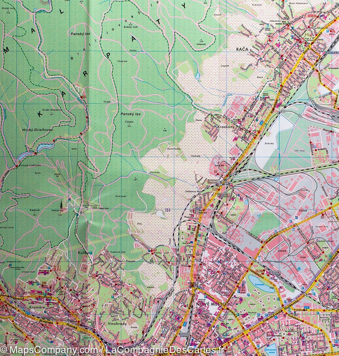 Plan détaillé - Bratislava (Slovaquie) | Freytag & Berndt plan de ville Freytag & Berndt