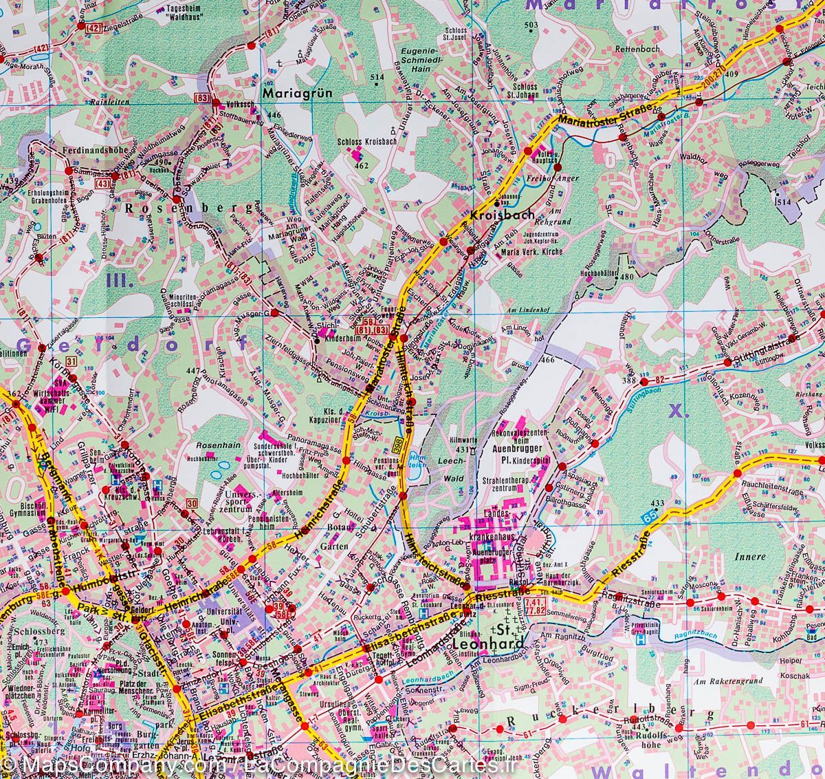 Plan détaillé - Graz (Autriche) | Freytag & Berndt plan de ville Freytag & Berndt
