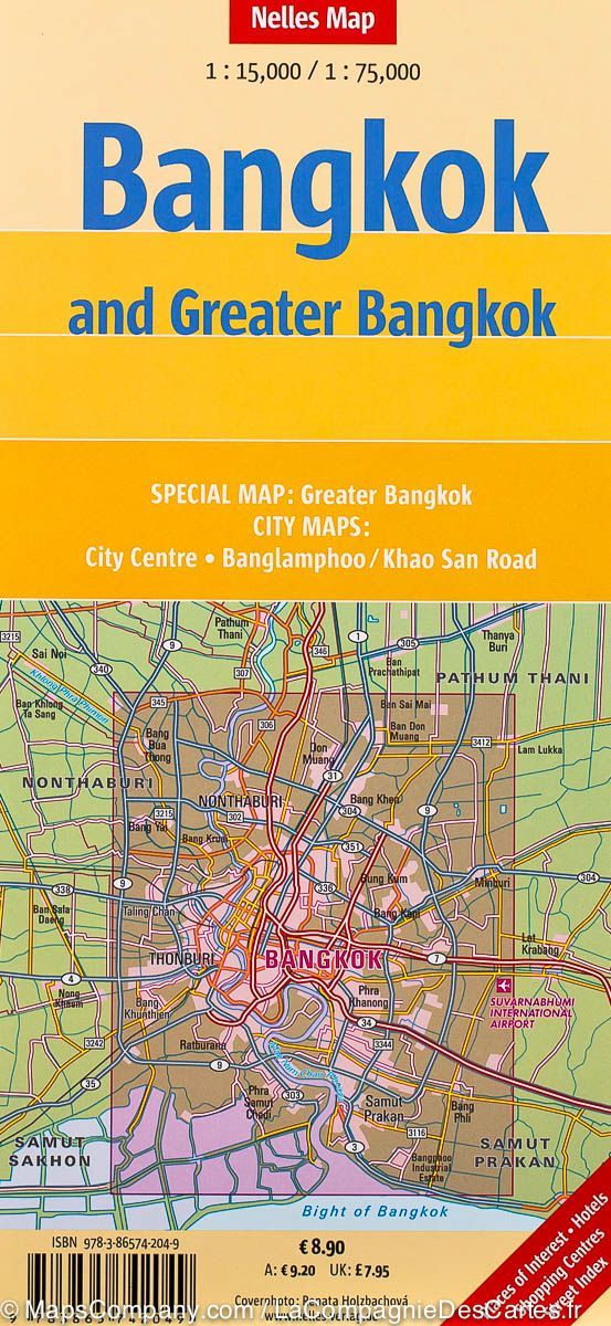 Plan détaillé imperméable - Bangkok & environs | Nelles Map plan de ville Nelles Verlag