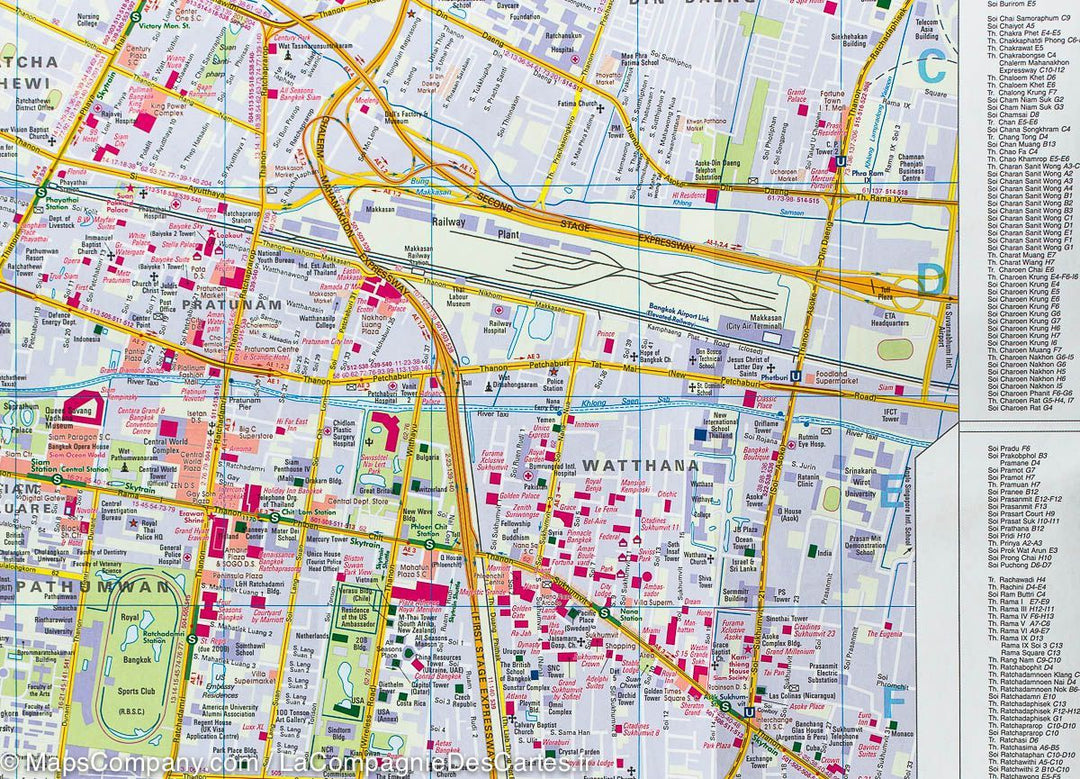 Plan détaillé imperméable - Bangkok & environs | Nelles Map carte pliée Nelles Verlag 