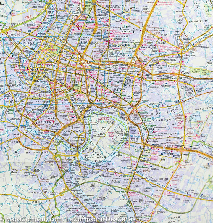 Plan détaillé imperméable - Bangkok & environs | Nelles Map carte pliée Nelles Verlag 