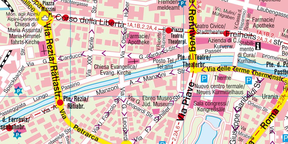 Plan détaillé - Merano | Freytag & Berndt plan de ville Freytag & Berndt