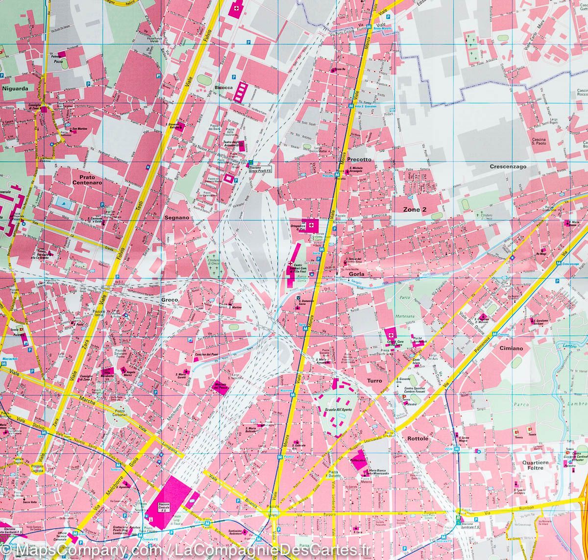 Plan détaillé - Milan (Italie) | Freytag & Berndt plan de ville Freytag & Berndt