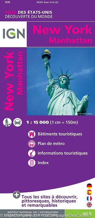 Plan détaillé - New York - Manhattan | IGN carte pliée IGN 
