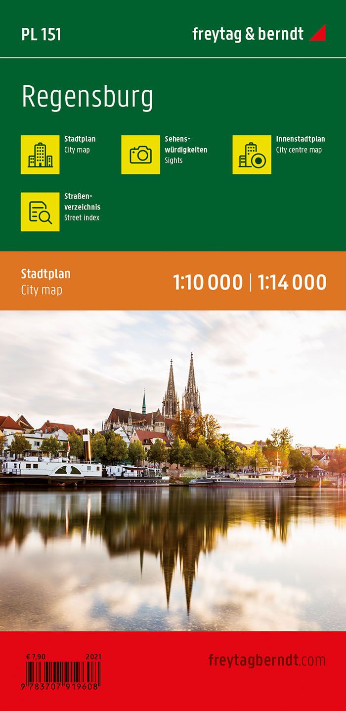 Plan détaillé - Ratisbonne / Regensburg (Bavière) | Freytag & Berndt plan de ville Freytag & Berndt