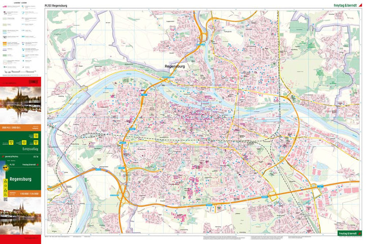 Plan détaillé - Ratisbonne / Regensburg (Bavière) | Freytag & Berndt plan de ville Freytag & Berndt