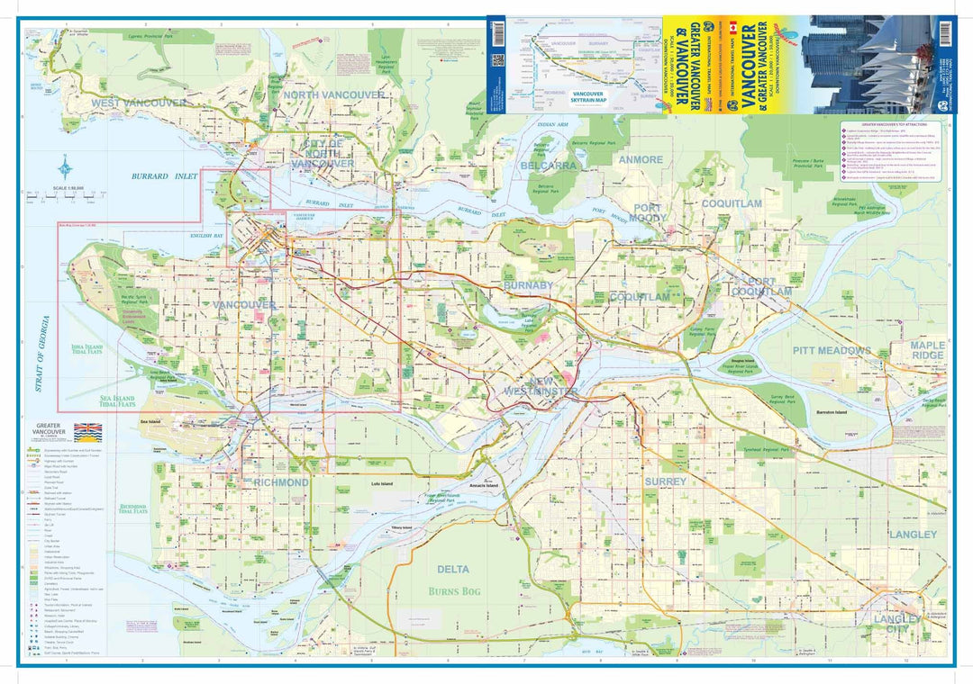 Plan de Vancouver et de sa région (Canada) | ITM - La Compagnie des Cartes