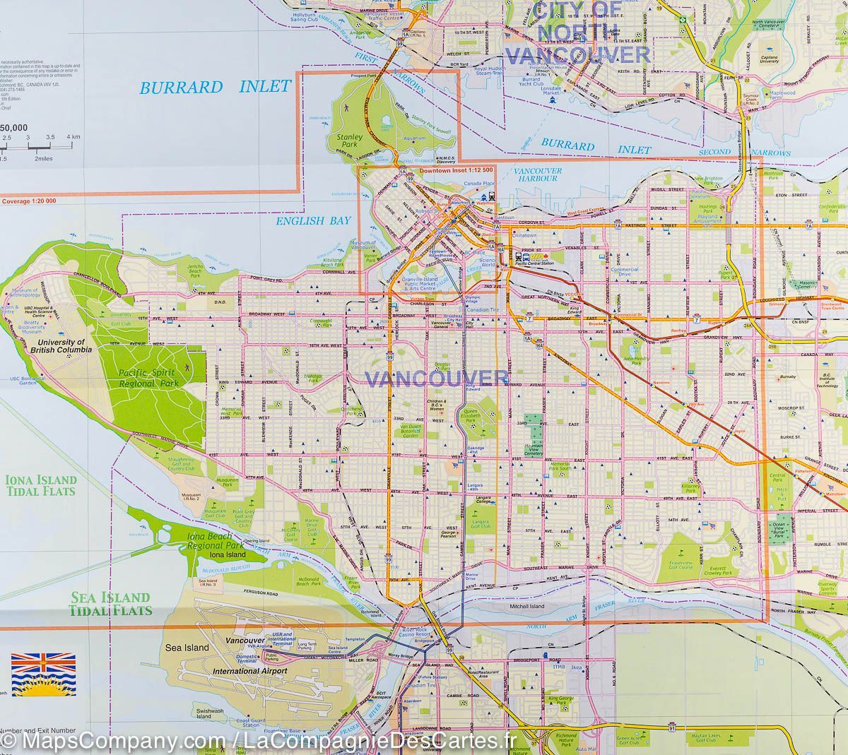 Plan détaillé - Vancouver et région (Canada) | ITM plan de ville ITM