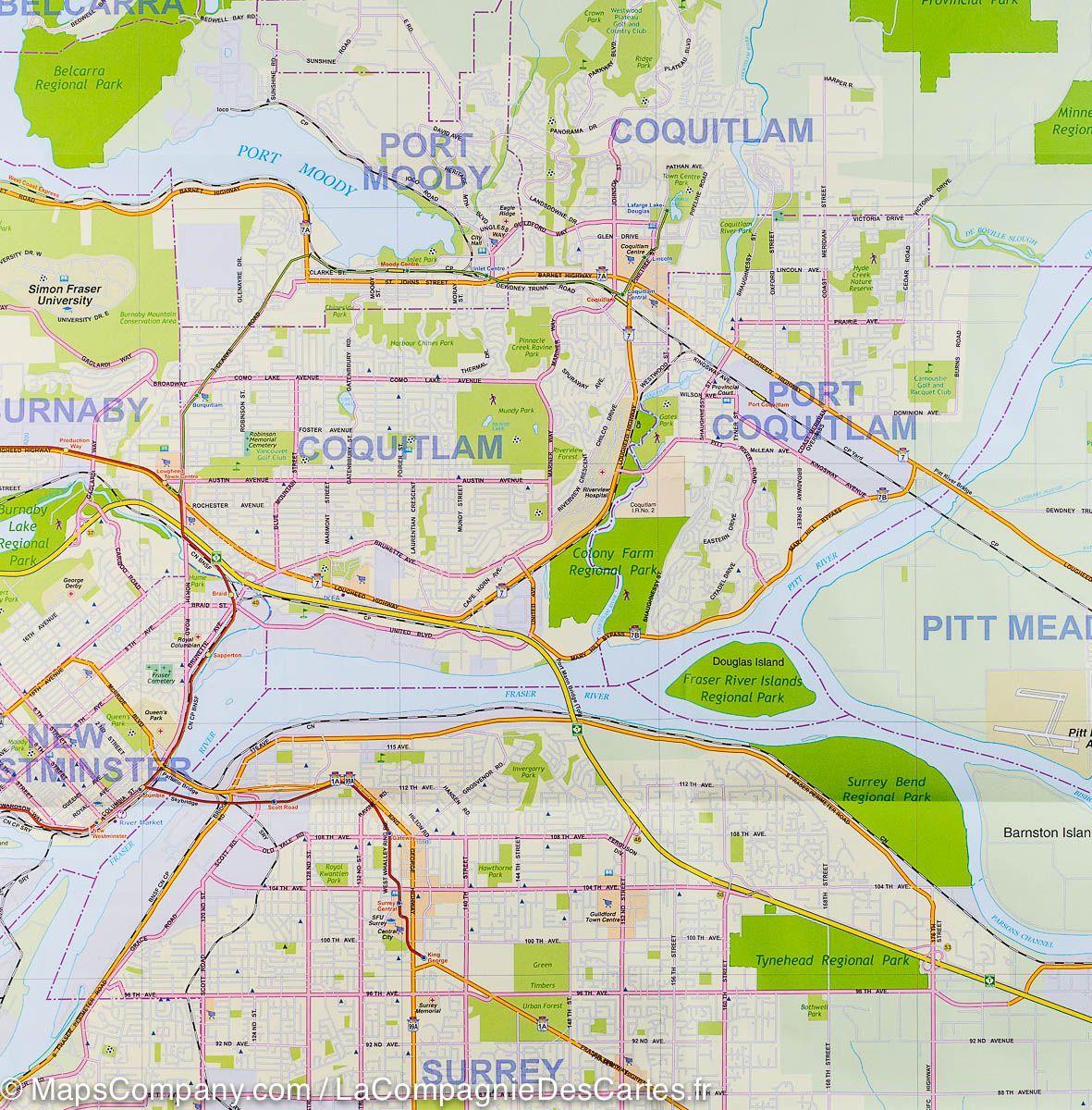 Plan détaillé - Vancouver et région (Canada) | ITM plan de ville ITM