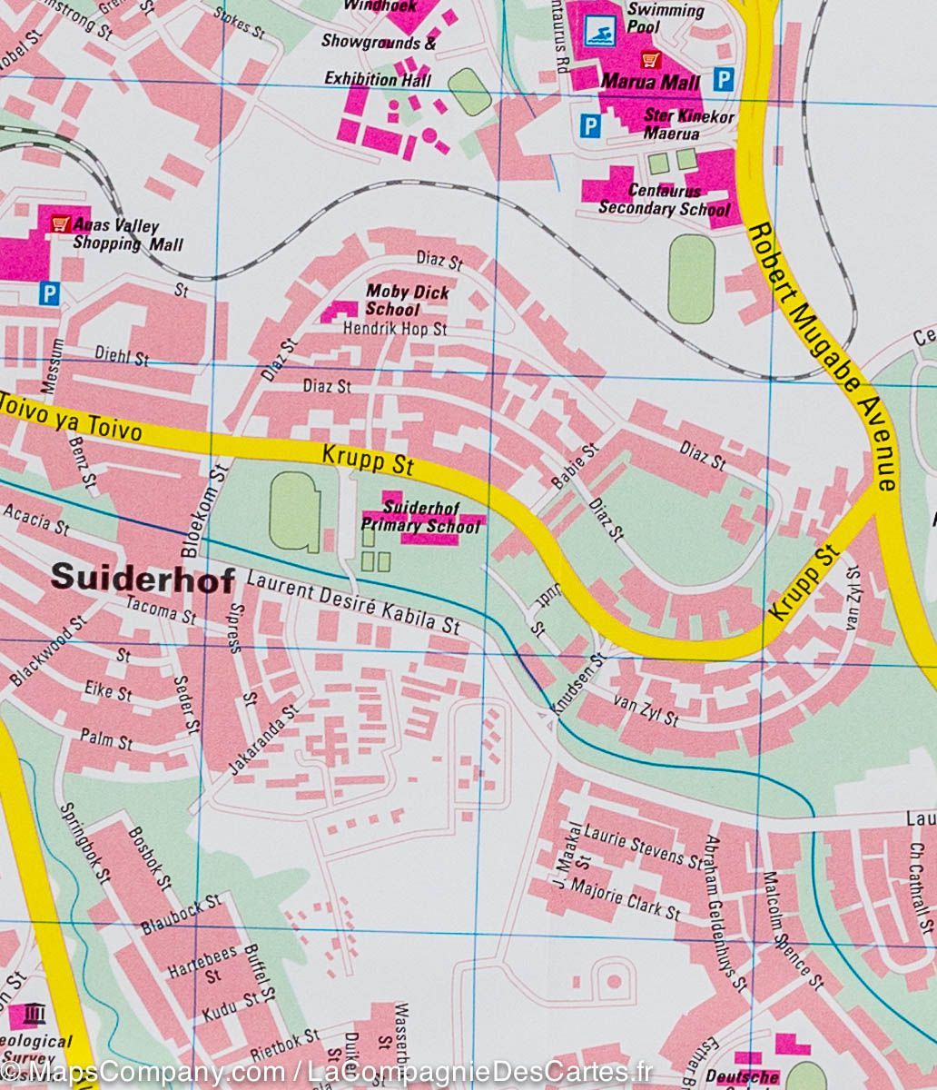 Plan détaillé - Windhoek (Namibie) | Freytag & Berndt plan de ville Freytag & Berndt