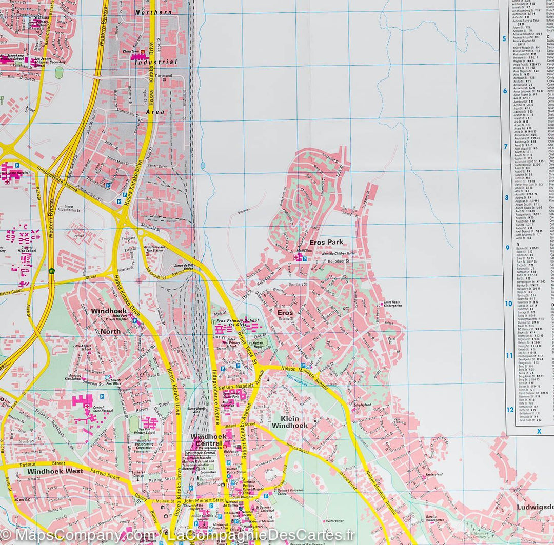 Plan détaillé - Windhoek (Namibie) | Freytag & Berndt carte pliée Freytag & Berndt 