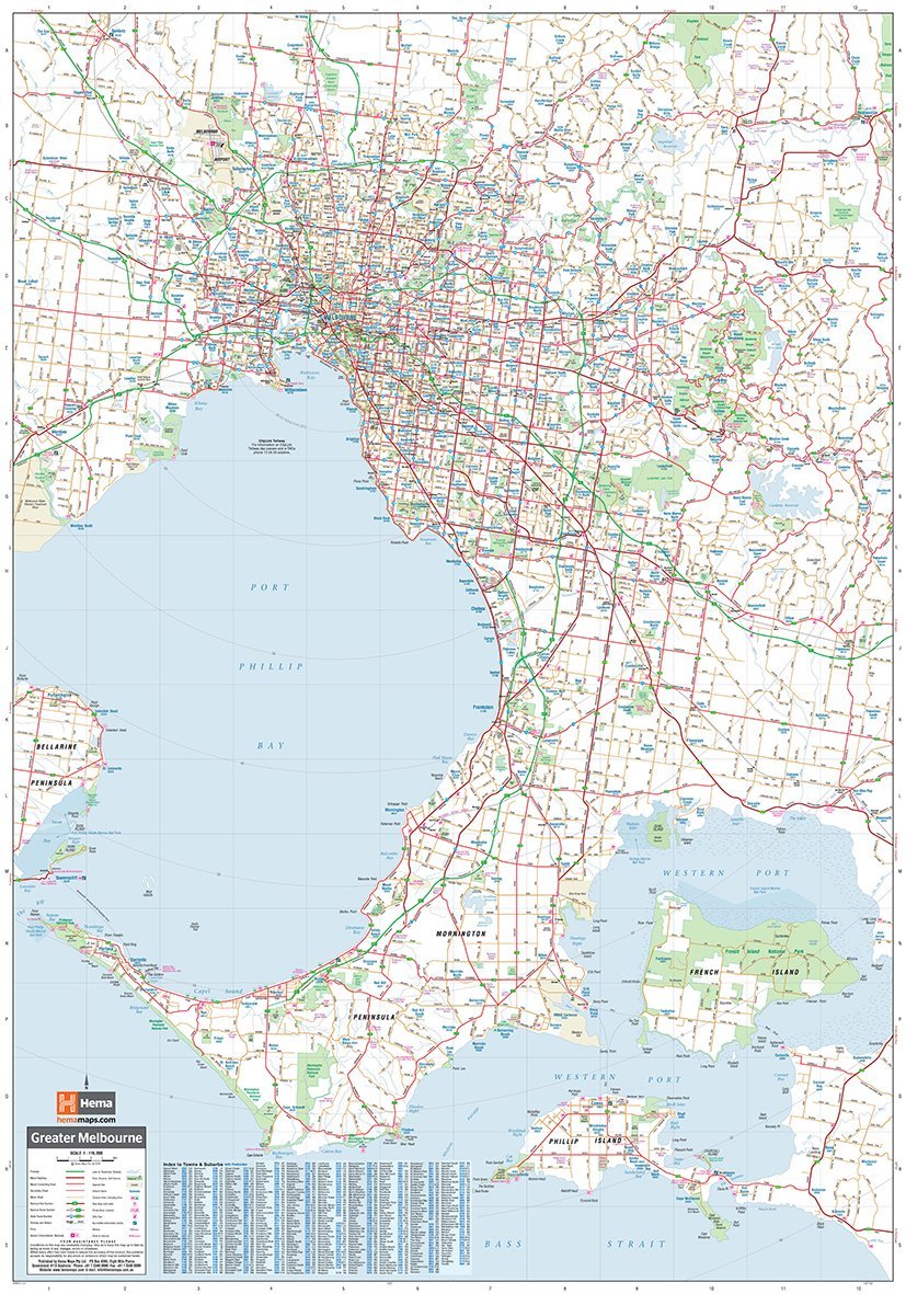 Plan - Melbourne et sa région (Australie) | Hema Maps plan de ville Hema Maps