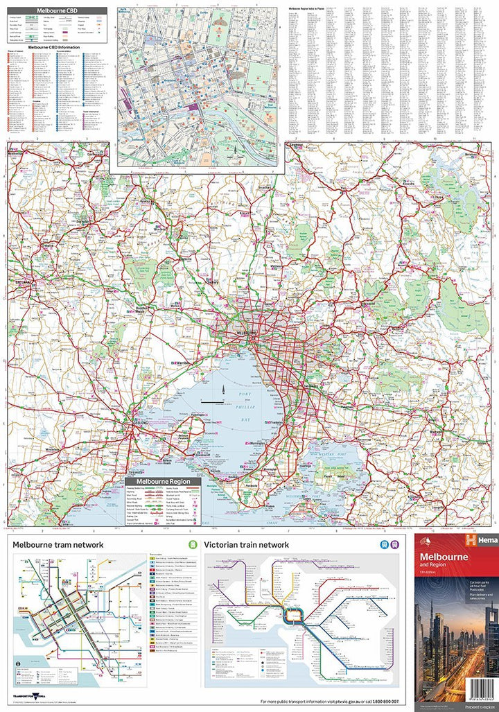 Plan - Melbourne et sa région (Australie) | Hema Maps carte pliée Hema Maps 