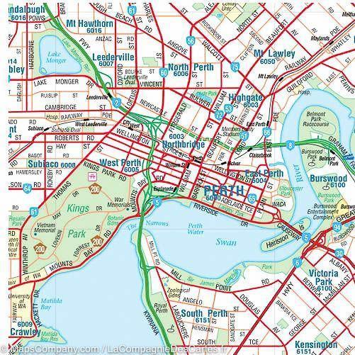 Plan de ville - Perth et sa région (Australie Occidentale) | Hema Maps plan de ville Hema Maps