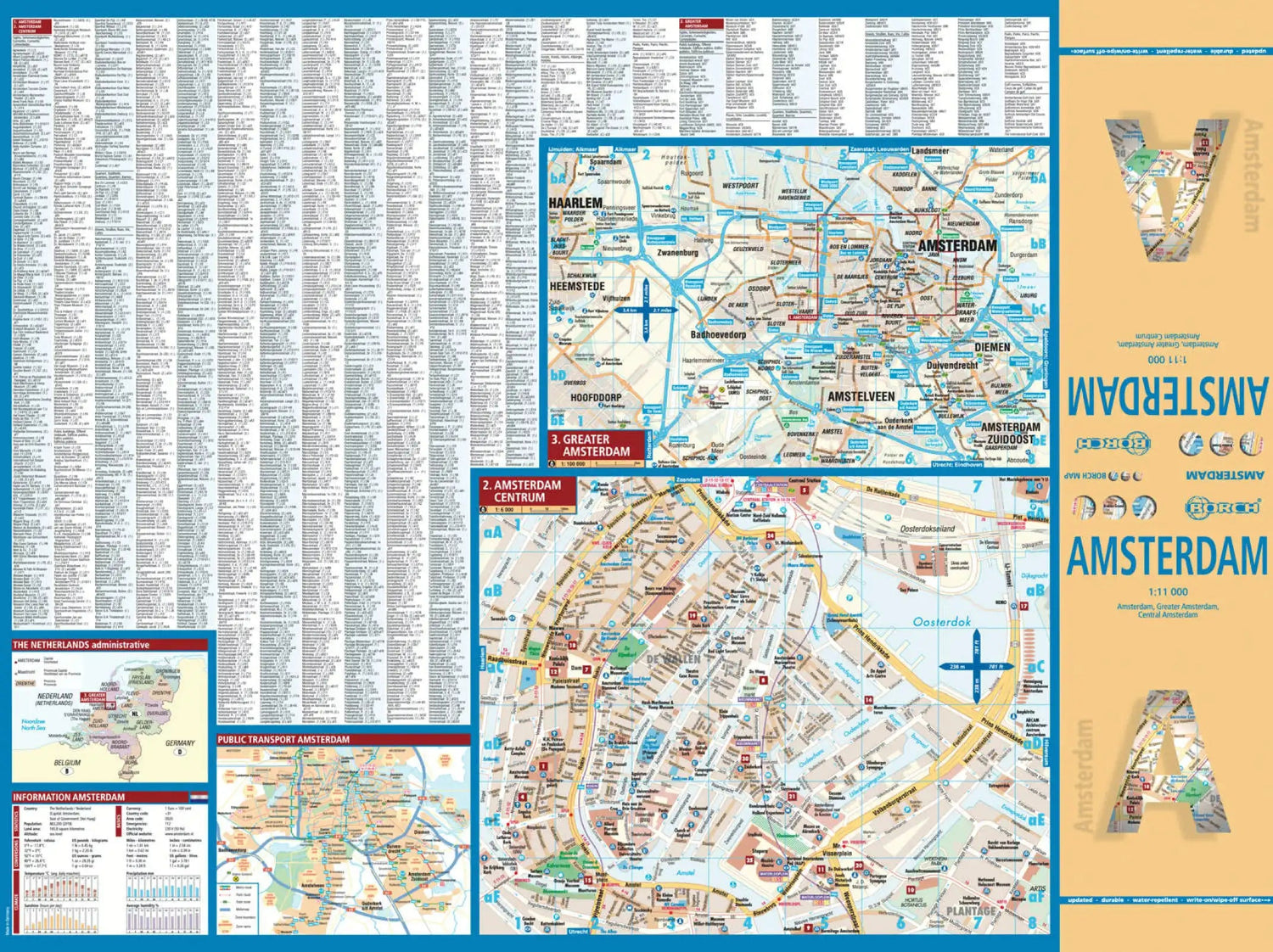 Plan plastifié - Amsterdam | Borch Maps plan de ville Borch Maps