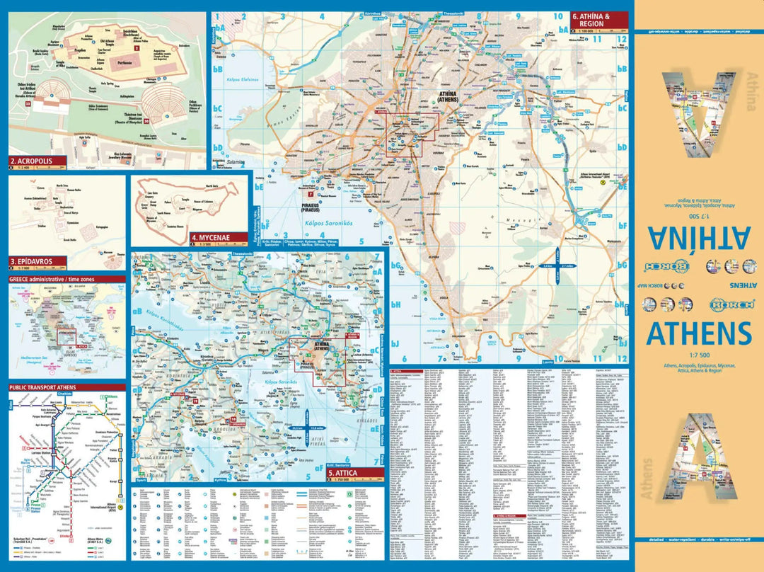 Plan plastifié - Athènes | Borch Map carte pliée Borch Map 