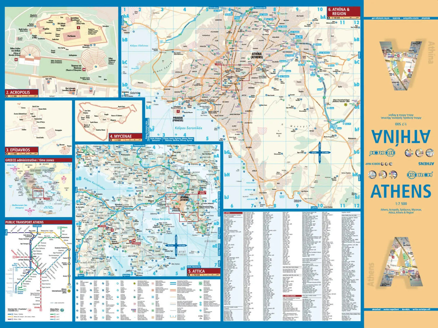 Plan plastifié - Athènes | Borch Maps plan de ville Borch Maps