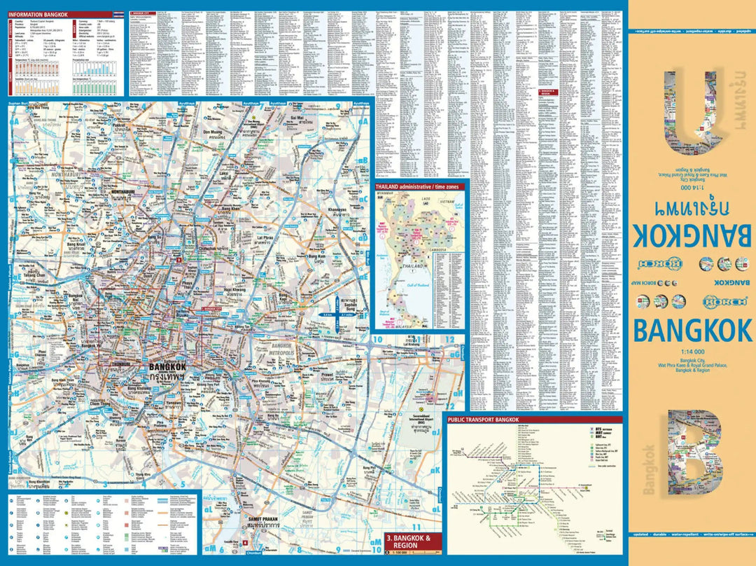 Plan plastifié - Bangkok | Borch Map carte pliée Borch Map 