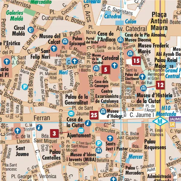 Plan plastifié - Barcelone | Borch Maps plan de ville Borch Maps