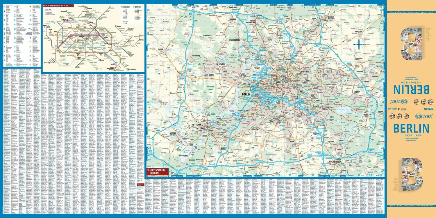 Plan plastifié - Berlin | Borch Maps plan de ville Borch Maps