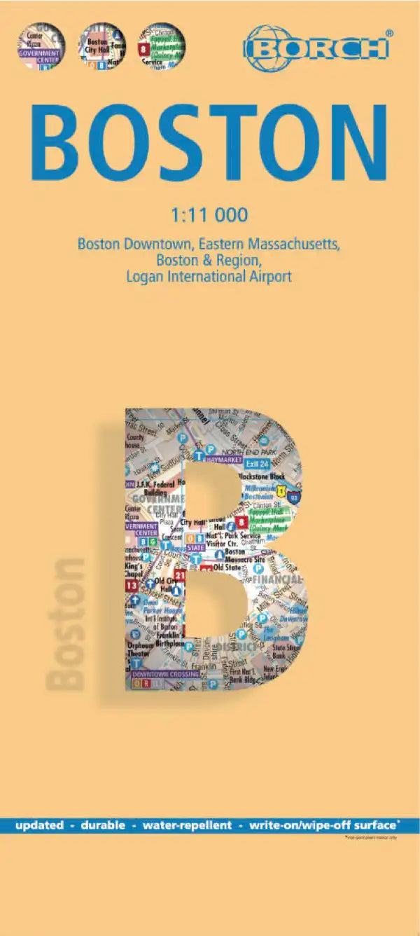 Plan plastifié - Boston | Borch Maps plan de ville Borch Maps