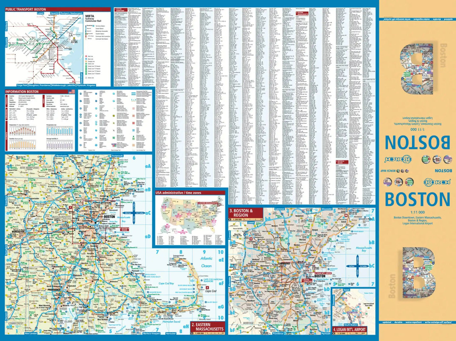Plan plastifié - Boston | Borch Maps plan de ville Borch Maps