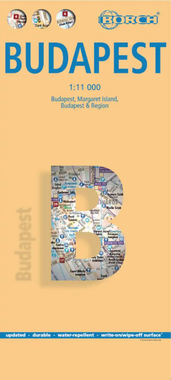 Plan plastifié - Budapest | Borch Map carte pliée Borch Map 