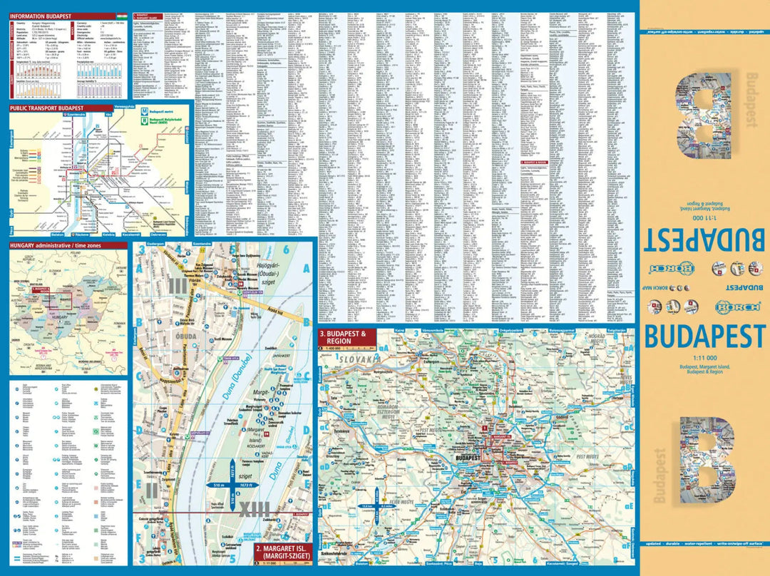 Plan plastifié - Budapest | Borch Map carte pliée Borch Map 