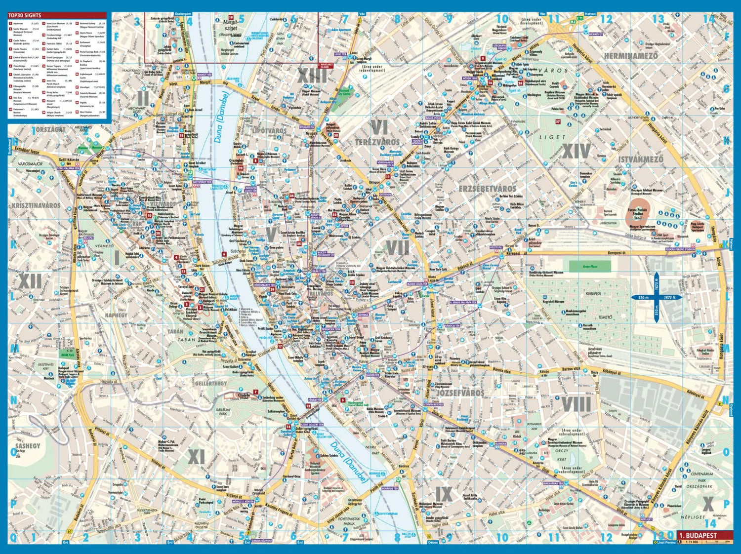 Plan plastifié - Budapest | Borch Maps plan de ville Borch Maps